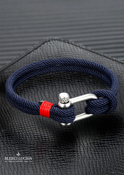 Bracelet en corde tressée avec boucle acier en U