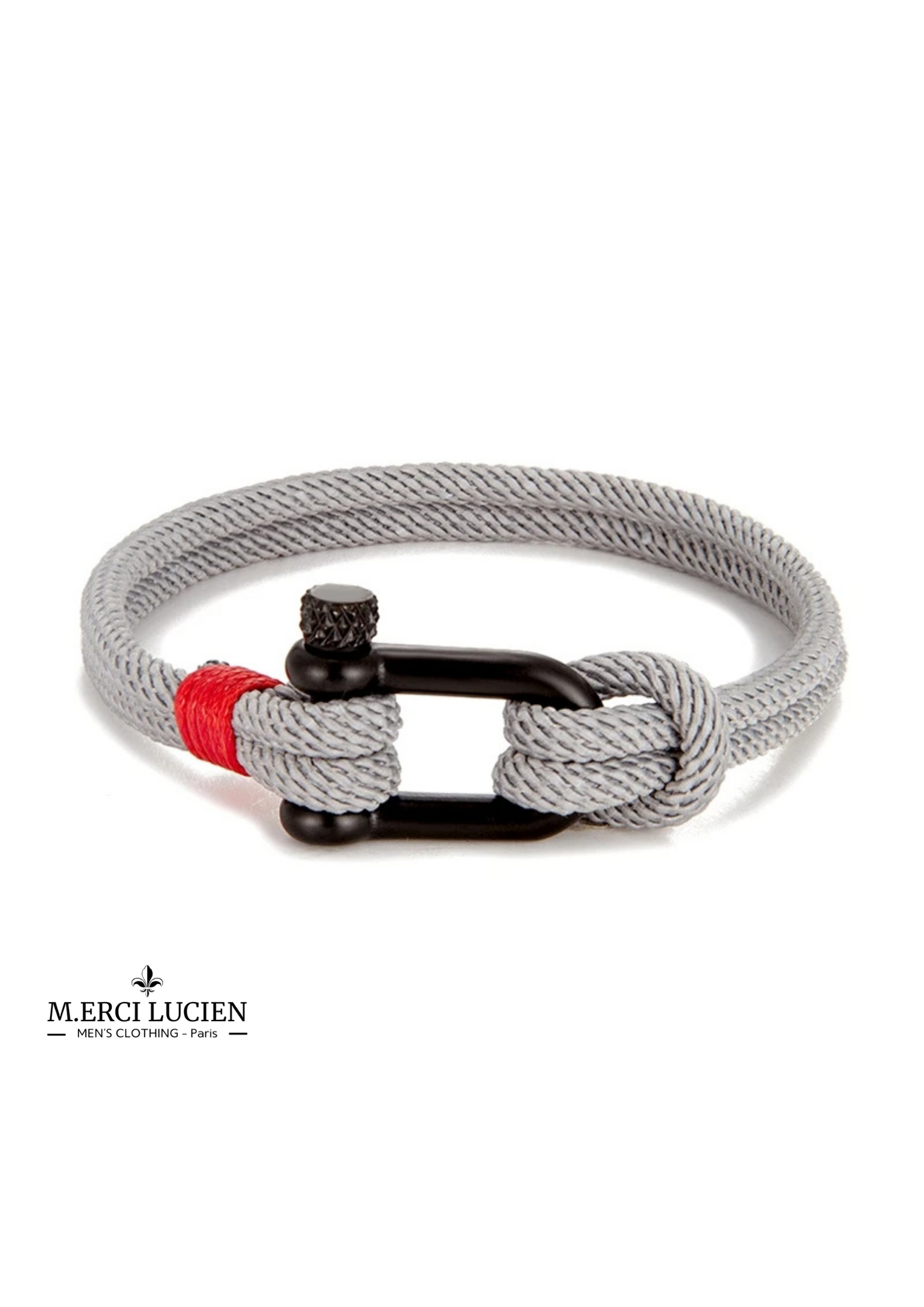 Bracelet en corde tressée avec boucle acier en U