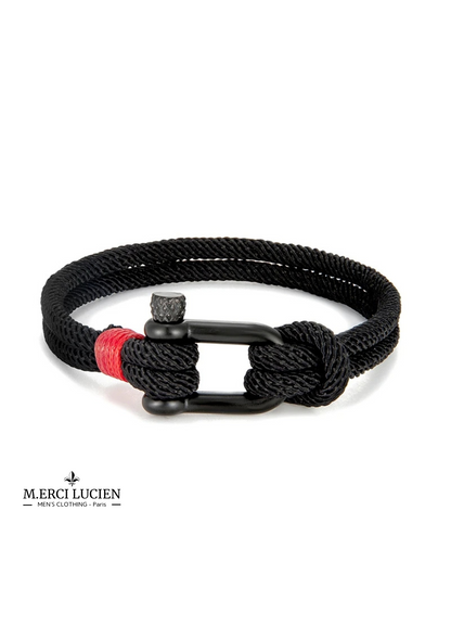 Bracelet en corde tressée avec boucle acier en U