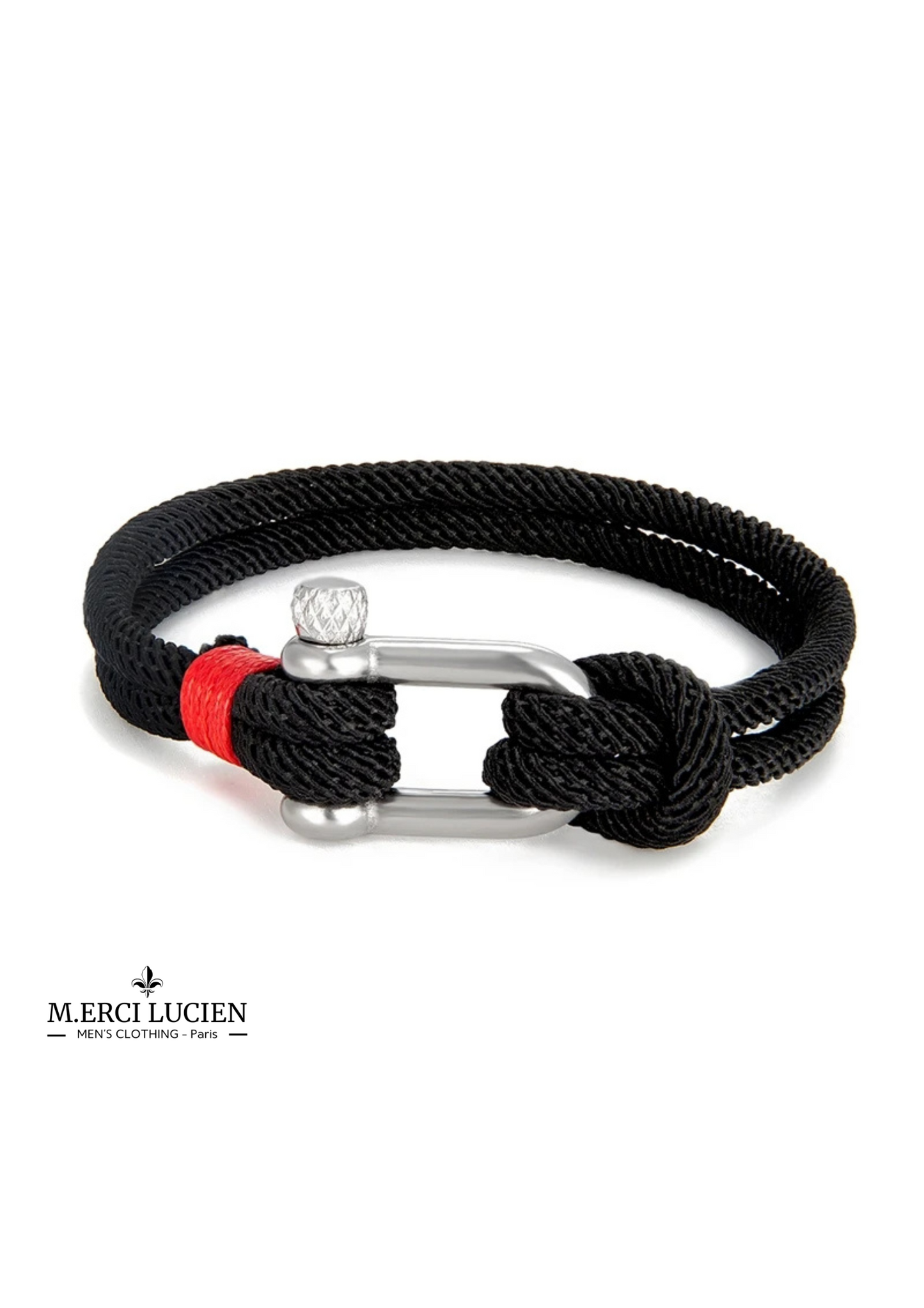 Bracelet en corde tressée avec boucle acier en U