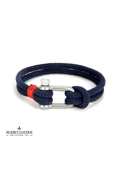 Bracelet en corde tressée avec boucle acier en U