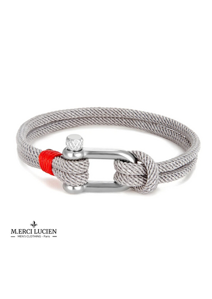 Bracelet en corde tressée avec boucle acier en U